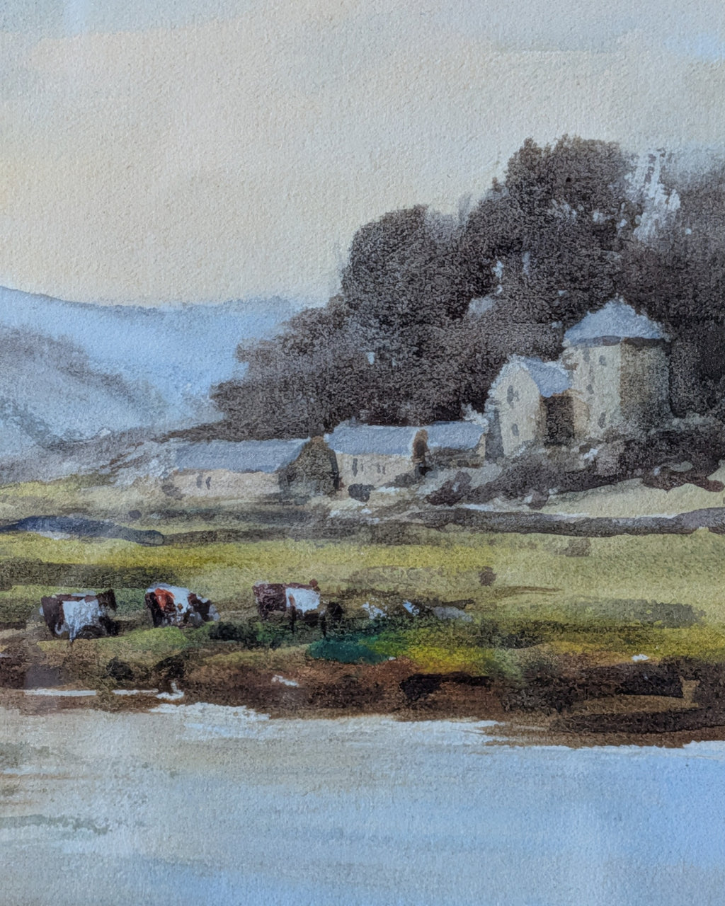 Framed Original Pastoral Watercolor by Charles Potter