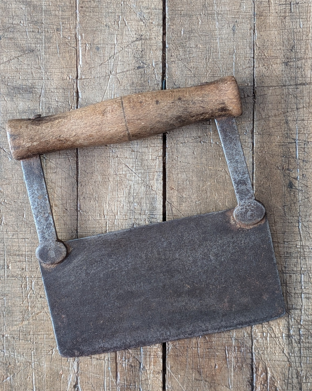 Antique Wooden-Handled Food or Herb Chopper, c1890