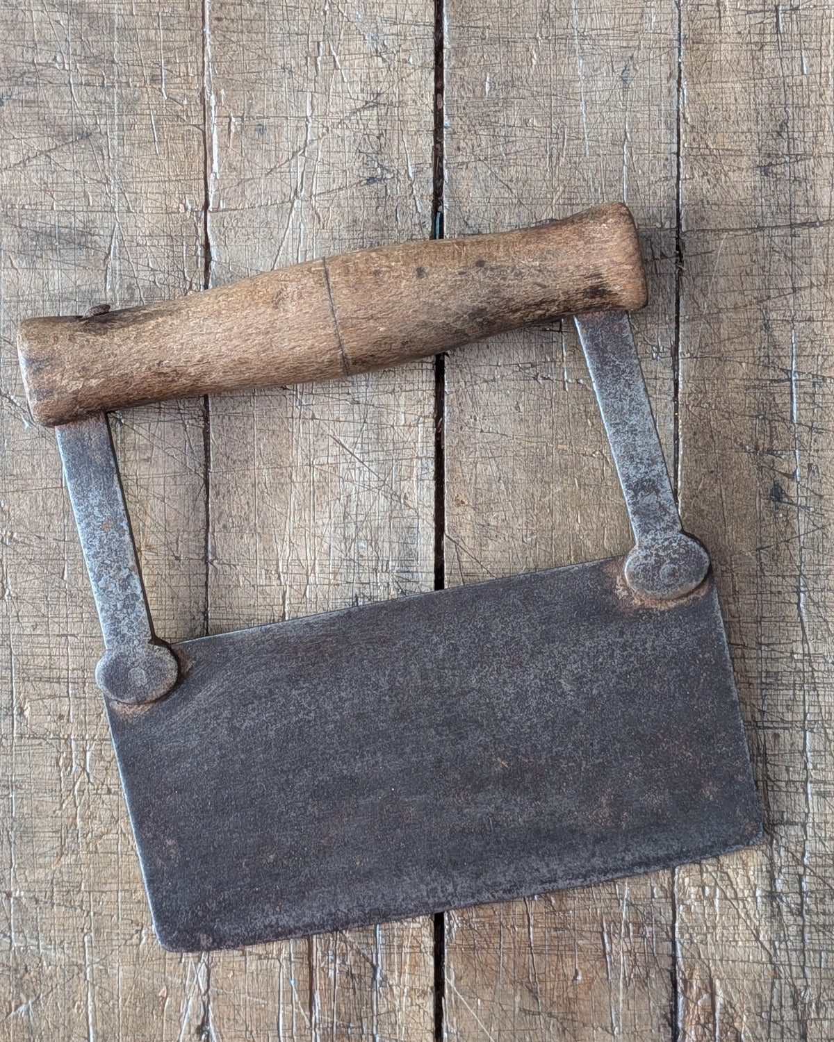 Antique Wooden-Handled Food or Herb Chopper, c1890