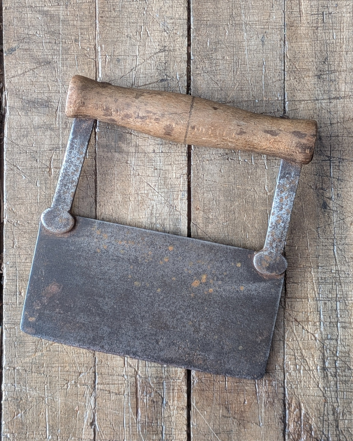 Antique Wooden-Handled Food or Herb Chopper, c1890