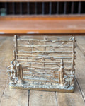 James Cartland & Sons Brass Rustic Gate Letter Holder, c1890-1910