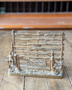 James Cartland & Sons Brass Rustic Gate Letter Holder, c1890-1910