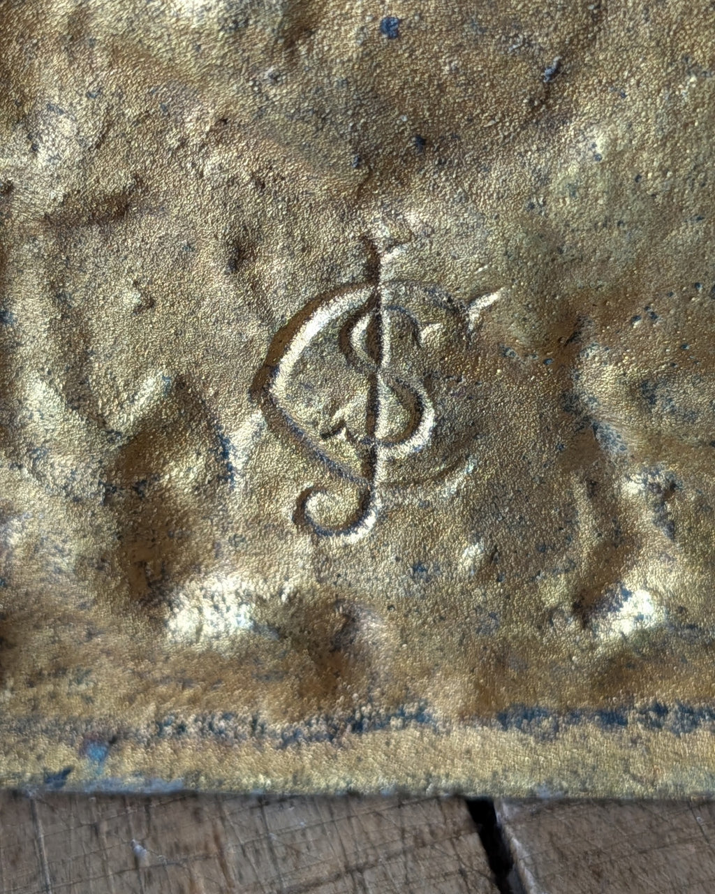 James Cartland & Sons Brass Rustic Gate Letter Holder, c1890-1910