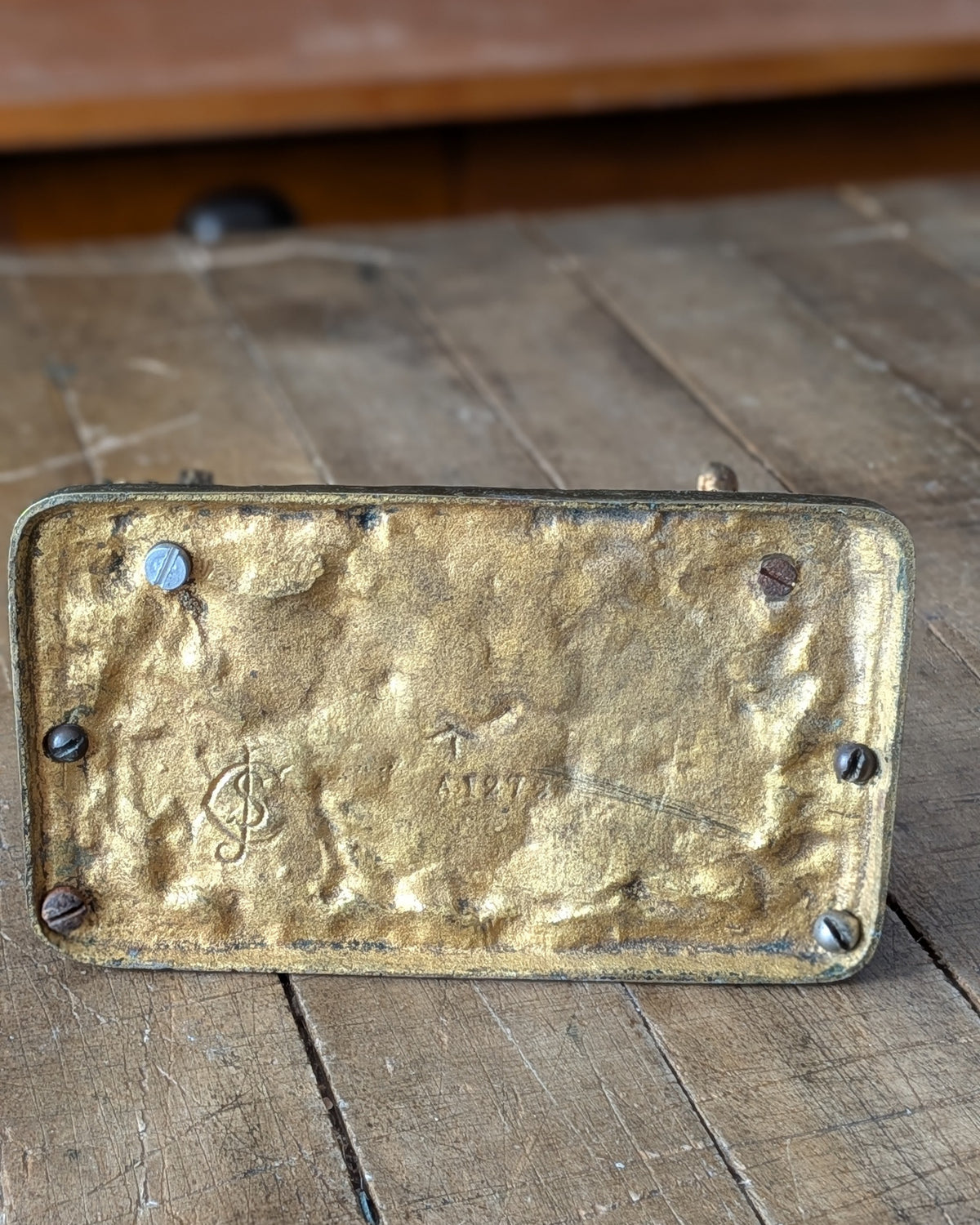 James Cartland & Sons Brass Rustic Gate Letter Holder, c1890-1910