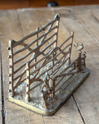 James Cartland & Sons Brass Rustic Gate Letter Holder, c1890-1910