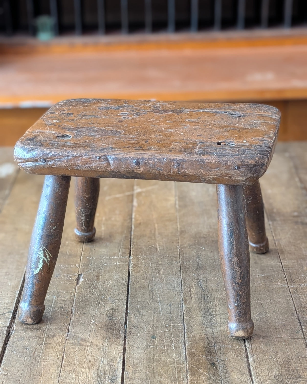 Primitive Milking or Hearth Stool from England