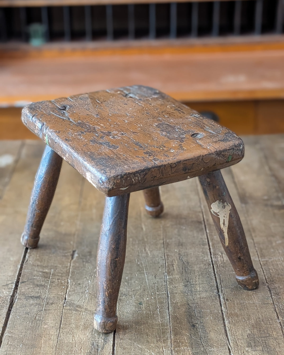Primitive Milking or Hearth Stool from England