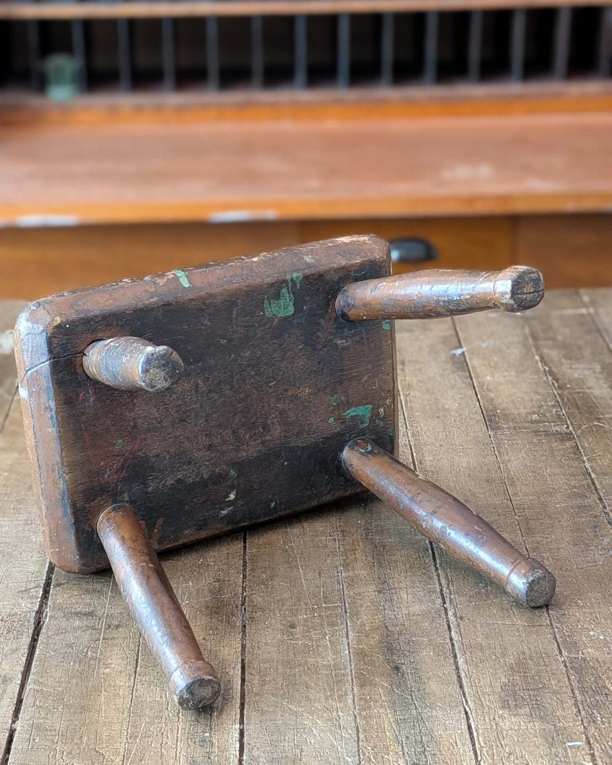 Primitive Milking or Hearth Stool from England