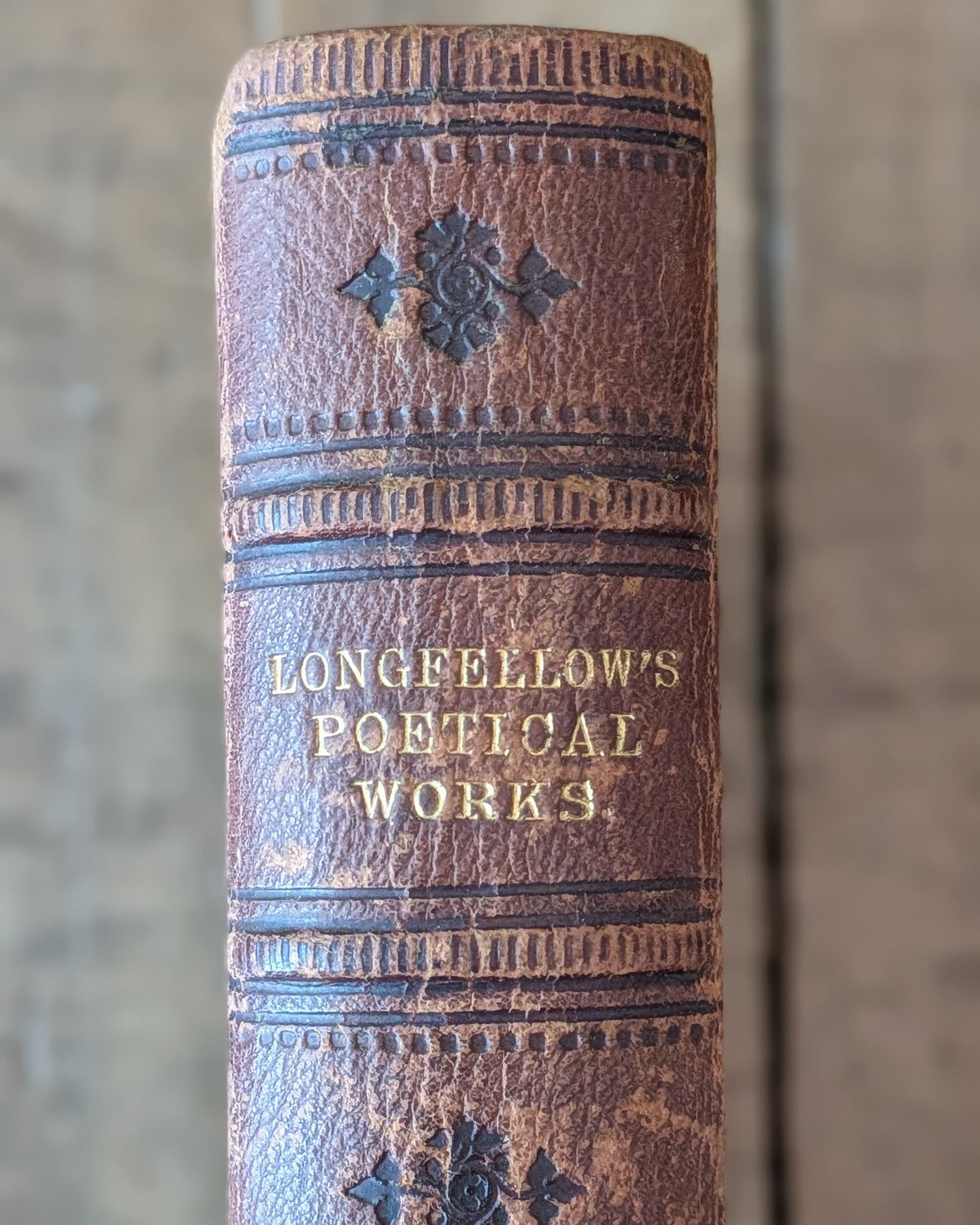 Tooled Leather-Bound "Longfellow's Poetical Works" with Gauffered Gold Edges, c1859-1864