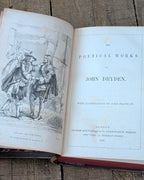 Tooled Leather-Bound Poetical Works of John Dryden , printed 1857