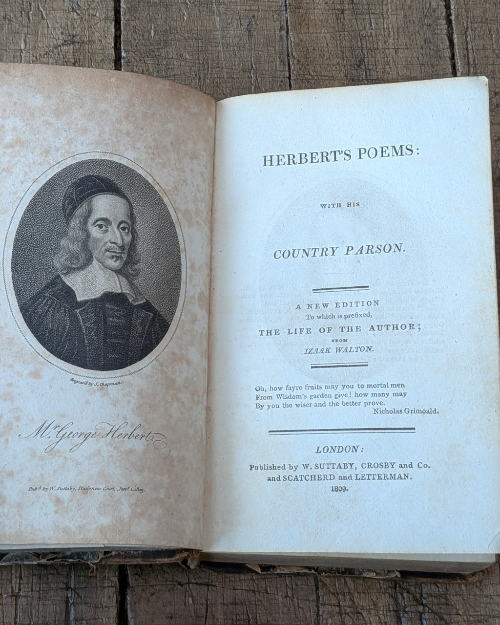 Leather-Bound Herbert's Poems, Published 1809