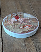 Pratt Ware Lid Only with Artwork Titled "The Master of The Hounds"
