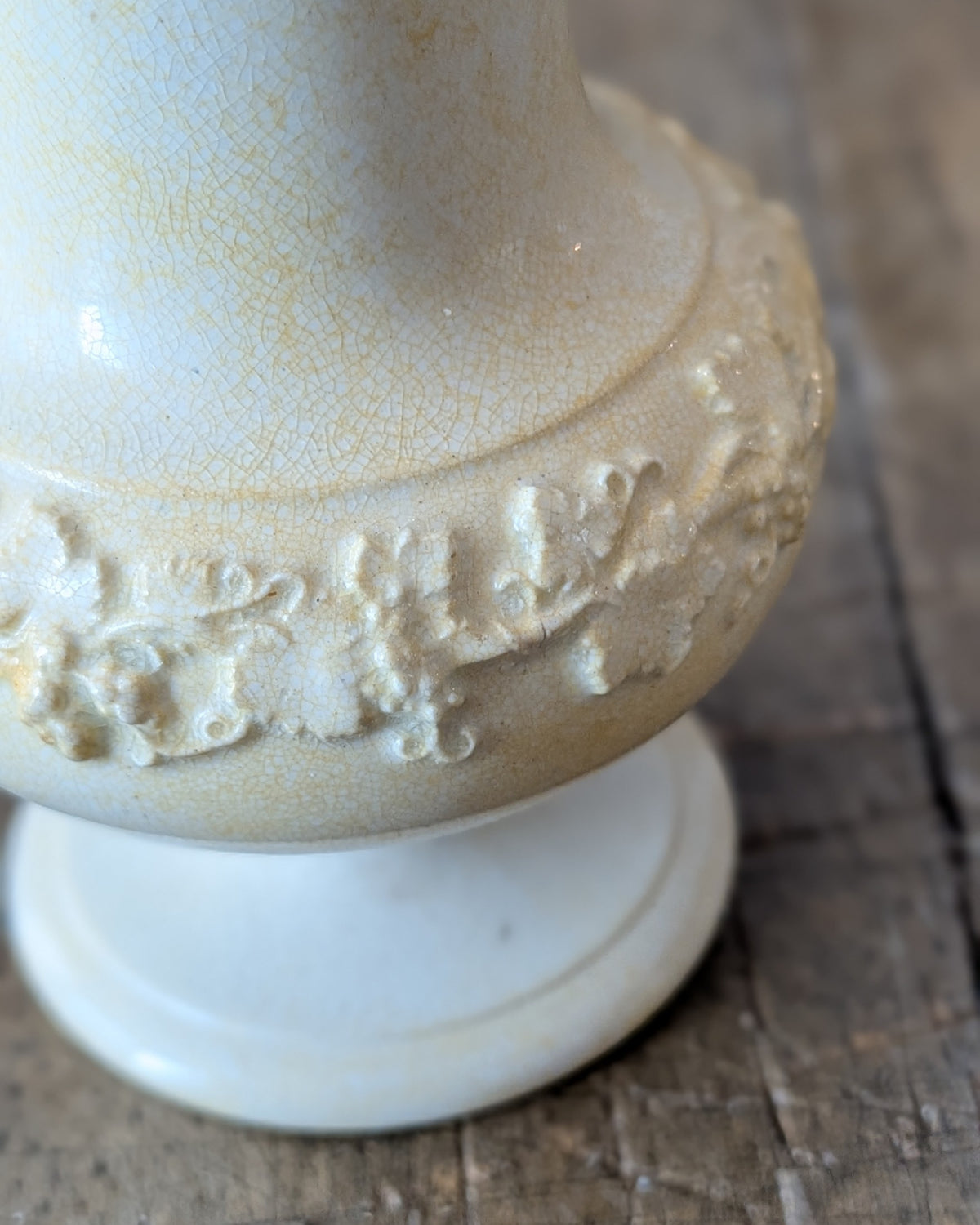 Wedgwood Embossed Queens Ware "Cream on Cream" Sugar Caster or Muffineer, c1940-1960
