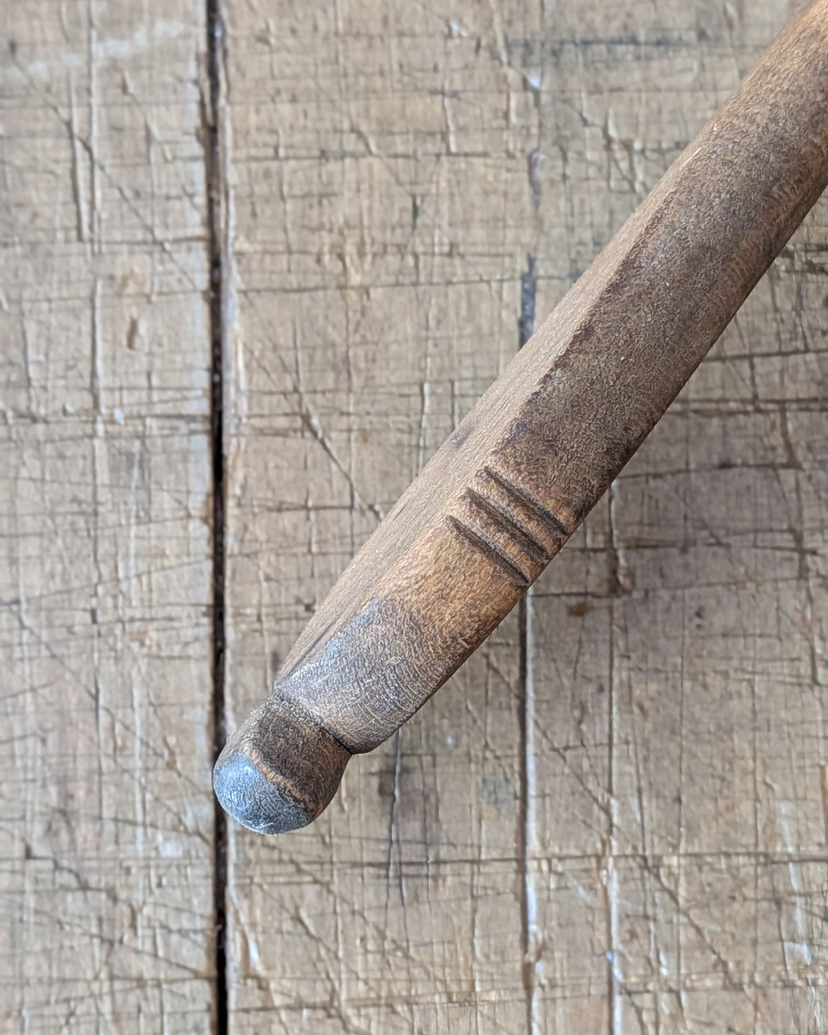 Hand-Carved Antique Wooden Treen Butter or Pastry/Cookie Roller