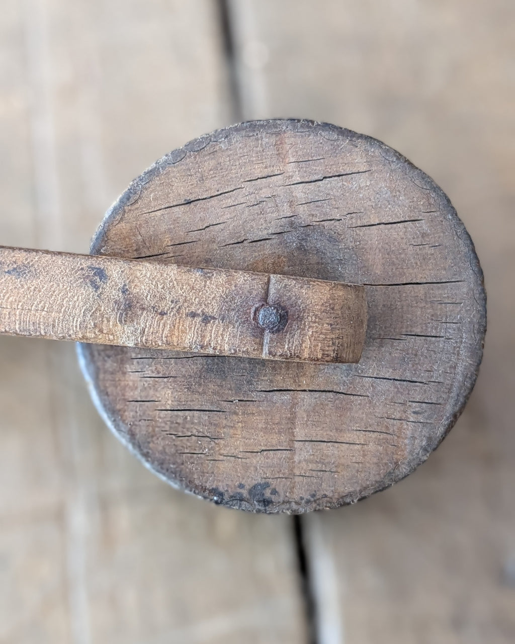 Hand-Carved Antique Wooden Treen Butter or Pastry/Cookie Roller