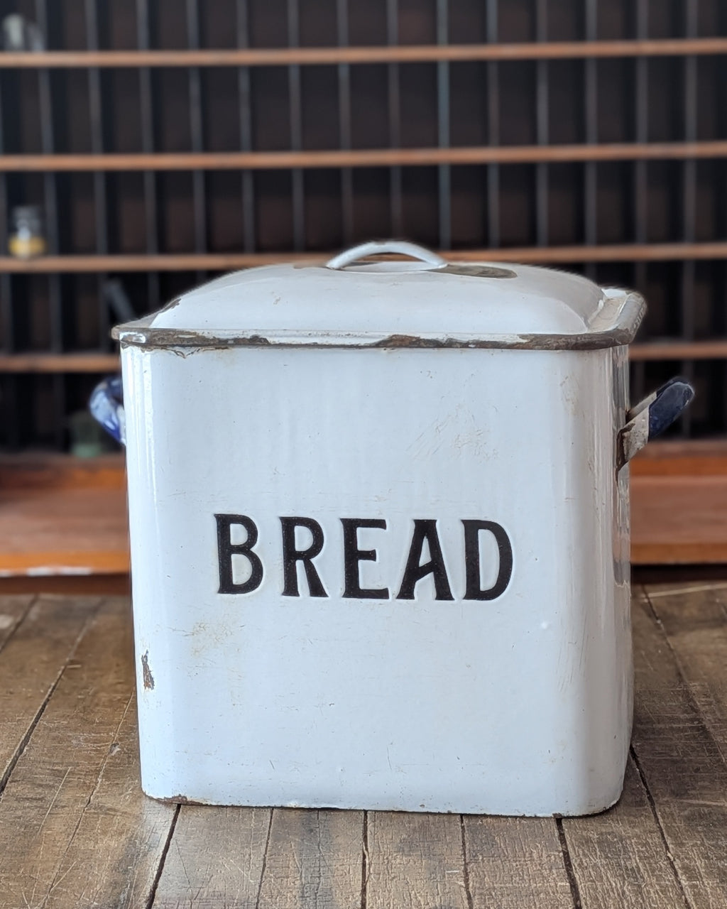 Vintage English Enamel Bread Bin