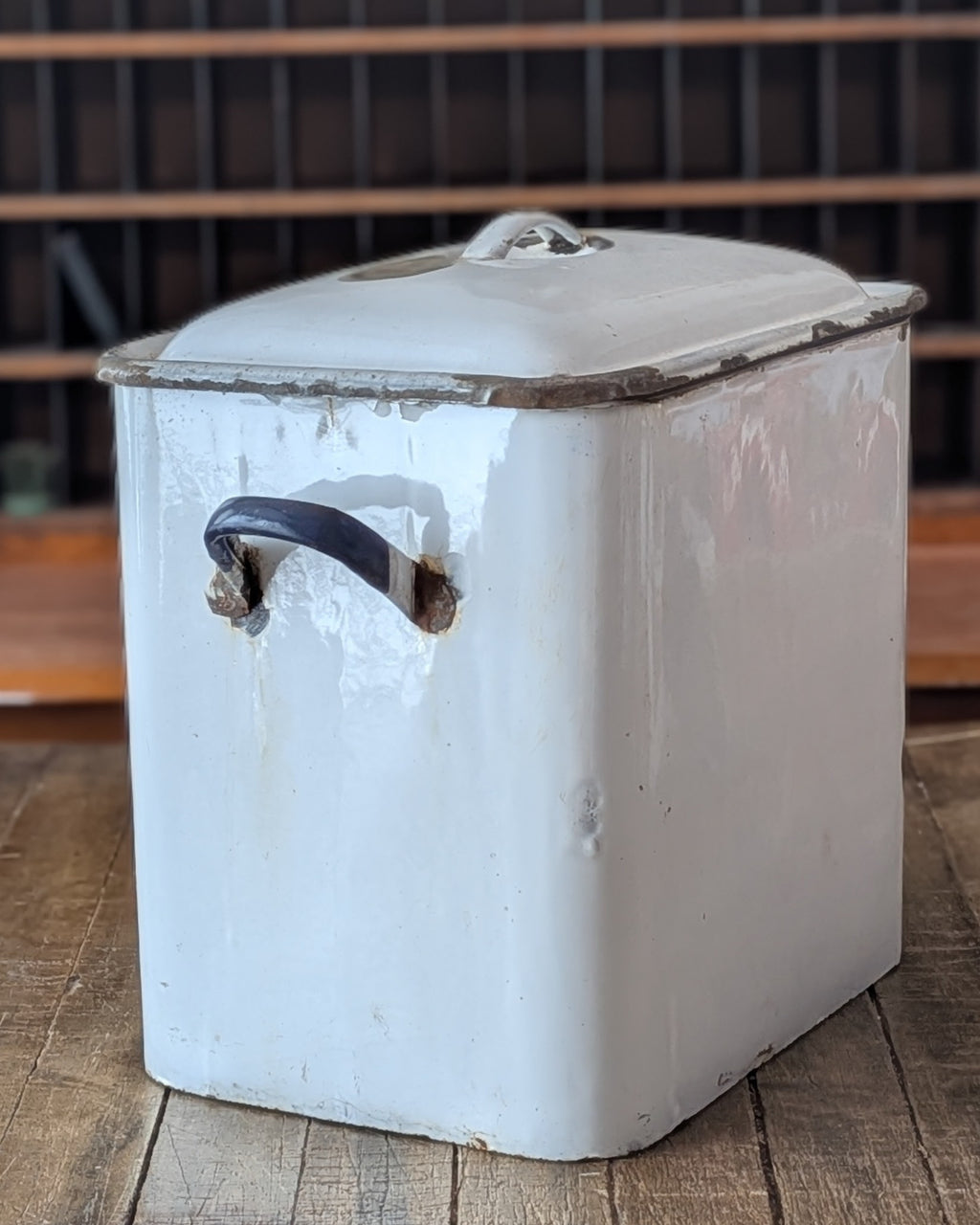 Vintage English Enamel Bread Bin