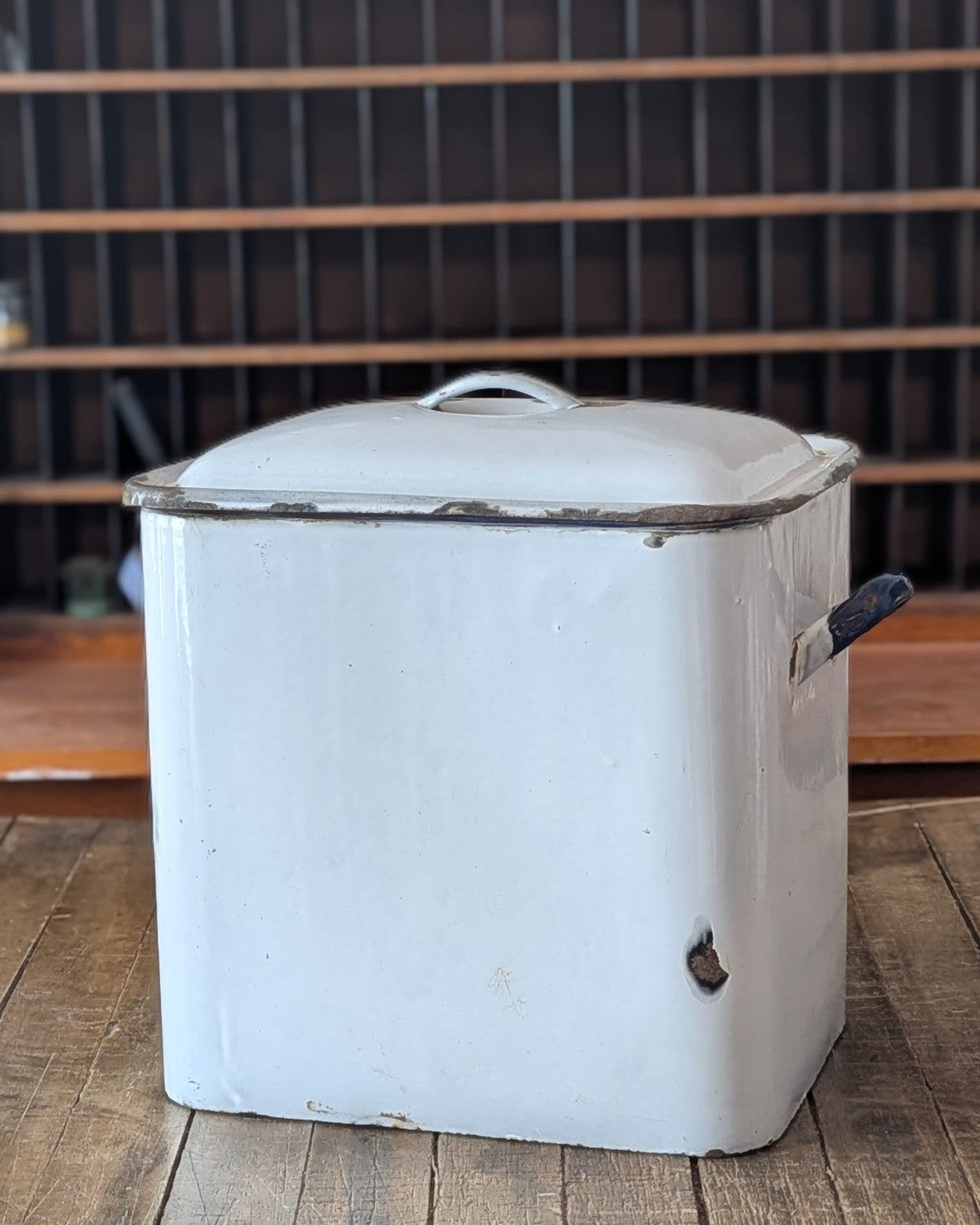 Vintage English Enamel Bread Bin