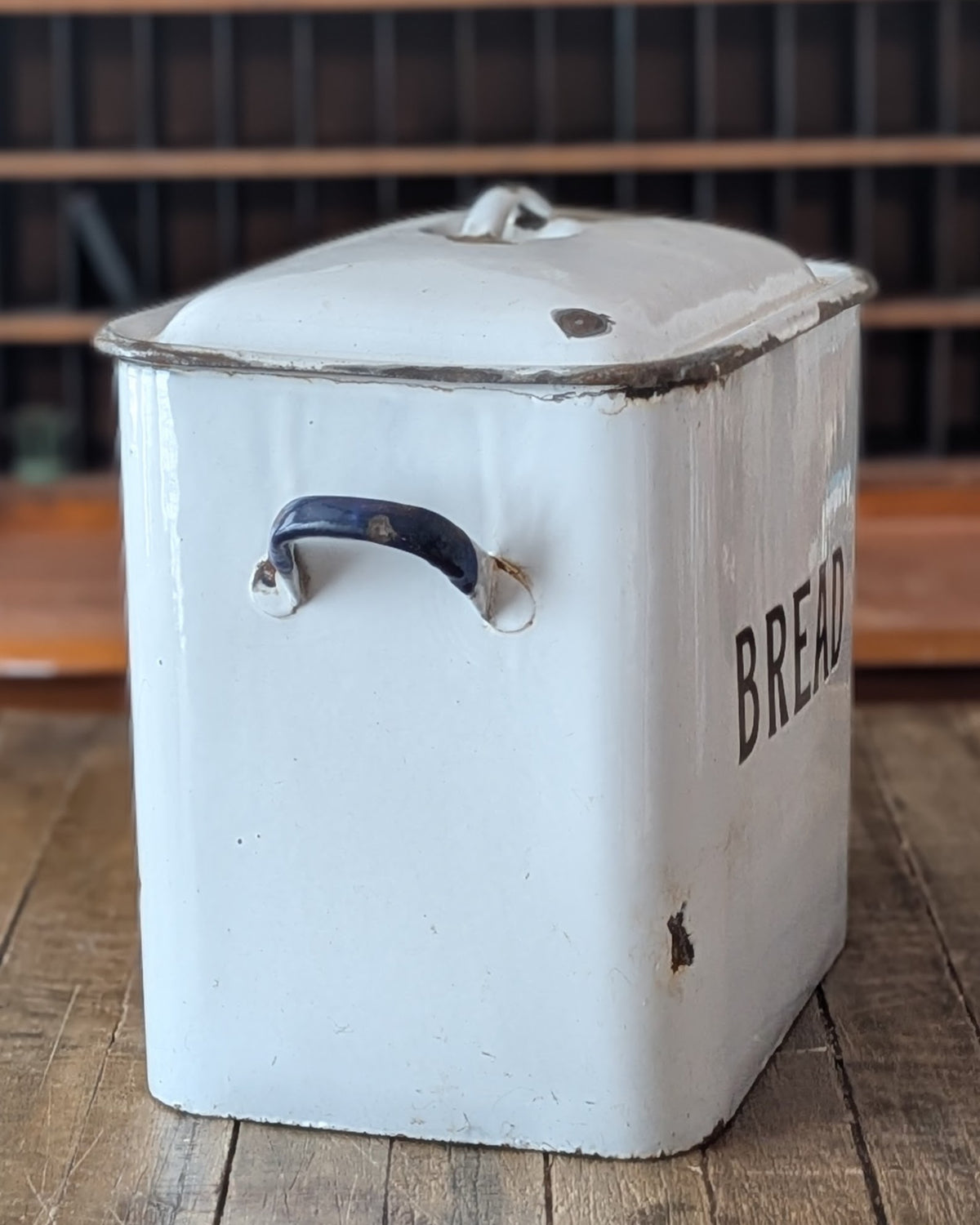 Vintage English Enamel Bread Bin