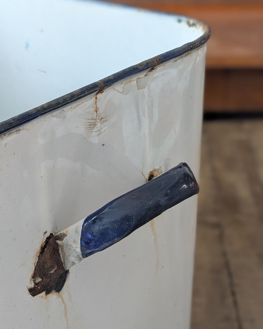 Vintage English Enamel Bread Bin