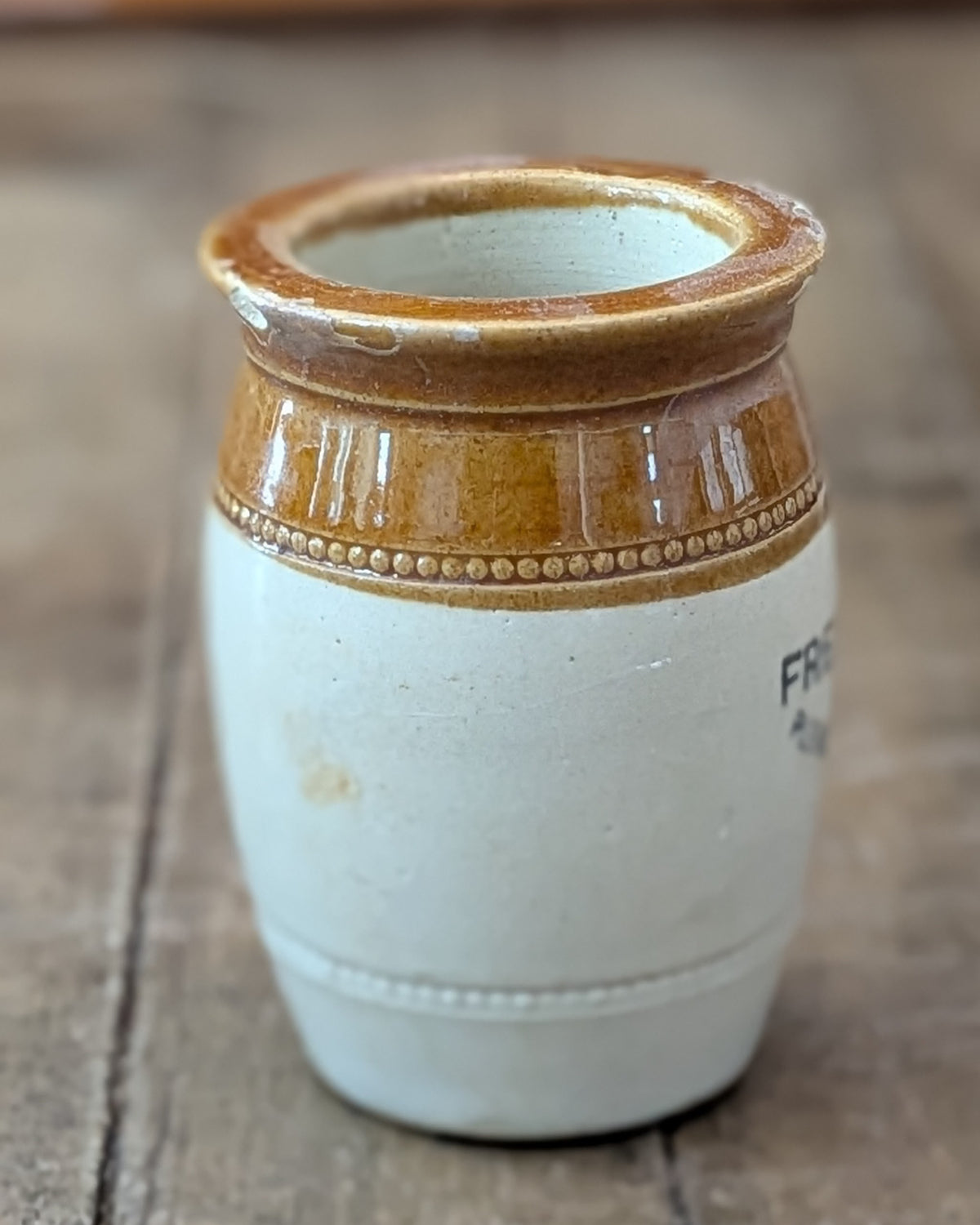 Victorian-Era Stoneware Fresh Caviare Pot, c1890-1910