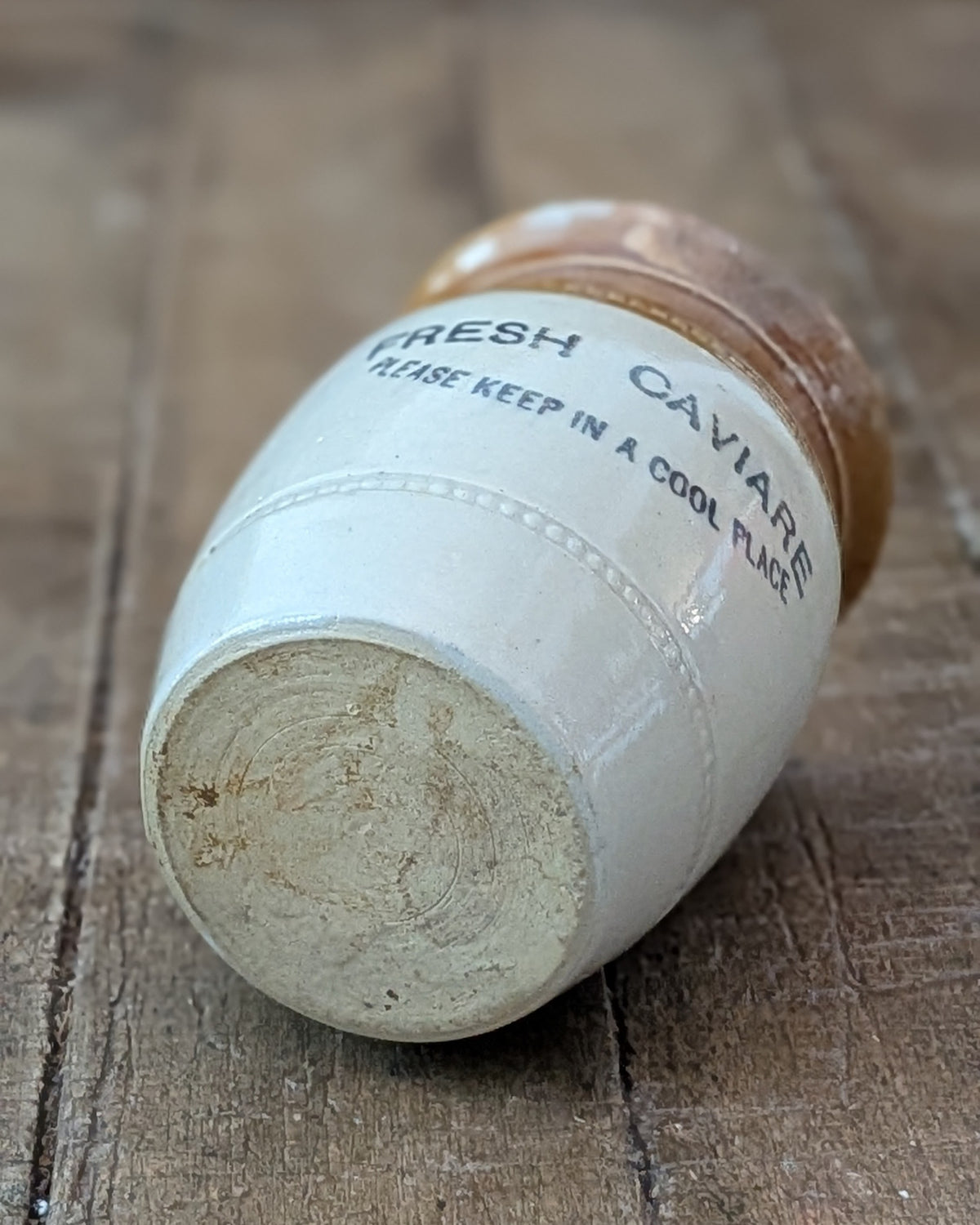 Victorian-Era Stoneware Fresh Caviare Pot, c1890-1910