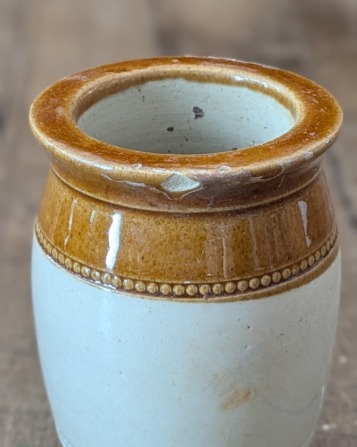 Victorian-Era Stoneware Fresh Caviare Pot, c1890-1910