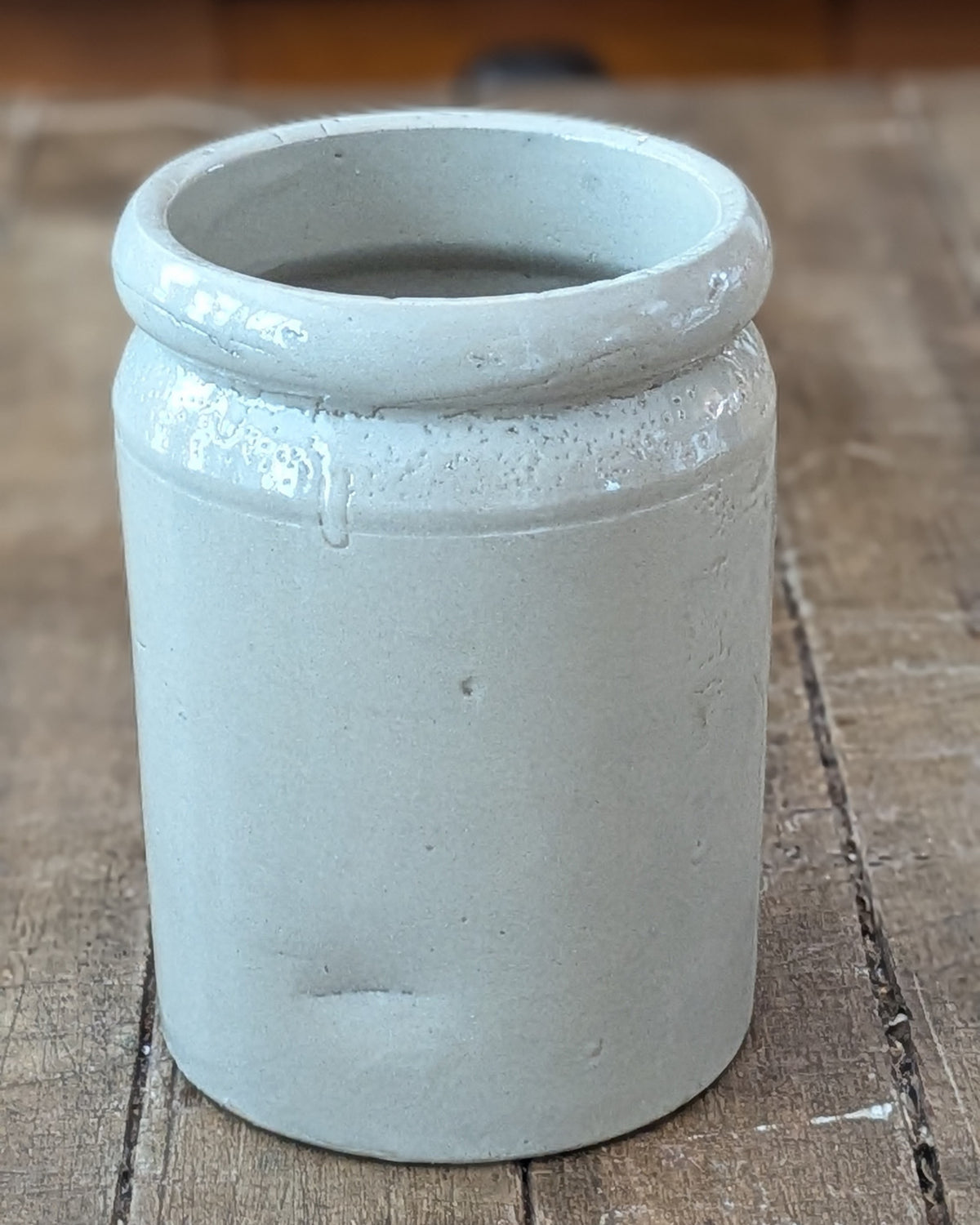 Rolled Lip Stoneware Jam Pot
