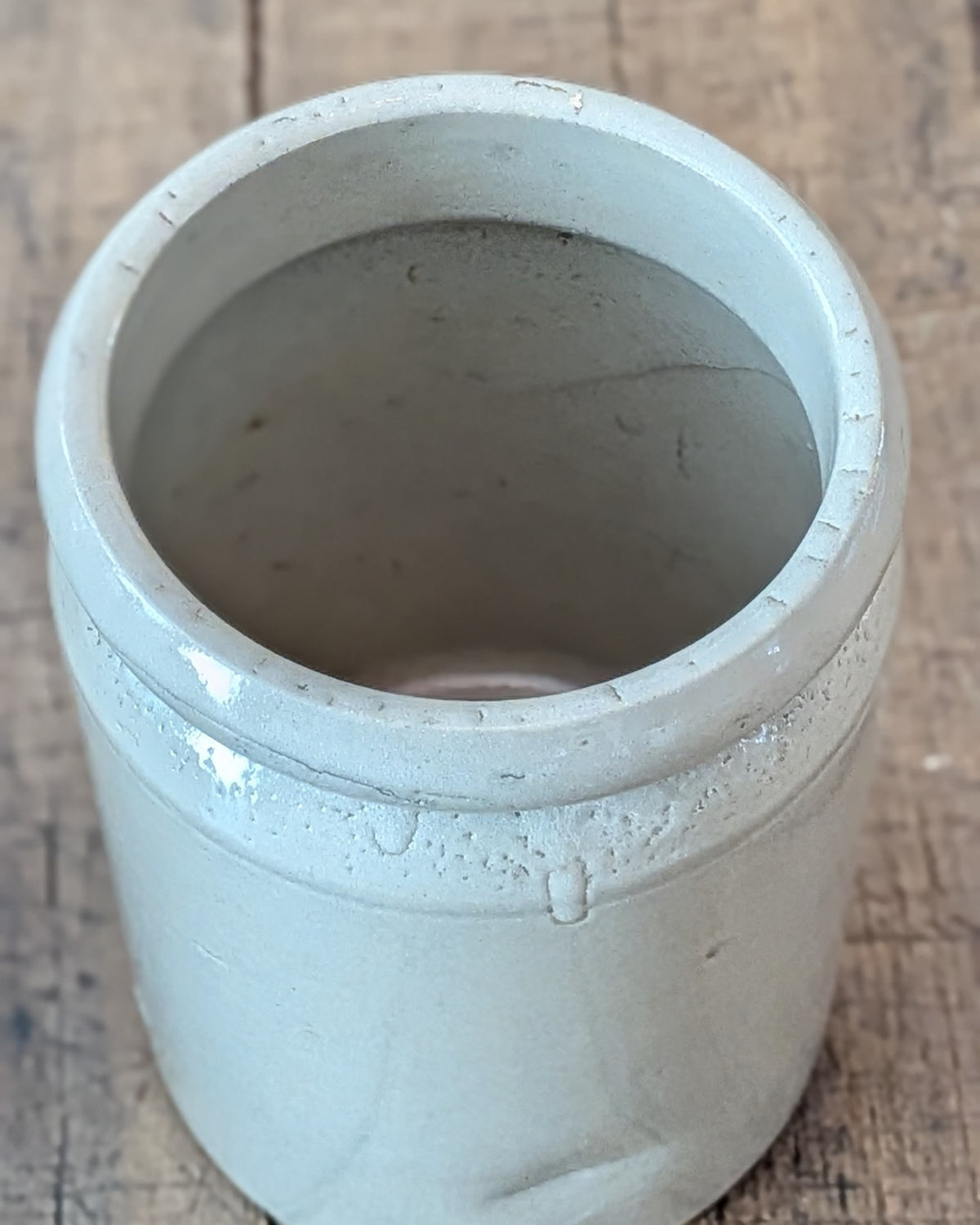 Rolled Lip Stoneware Jam Pot
