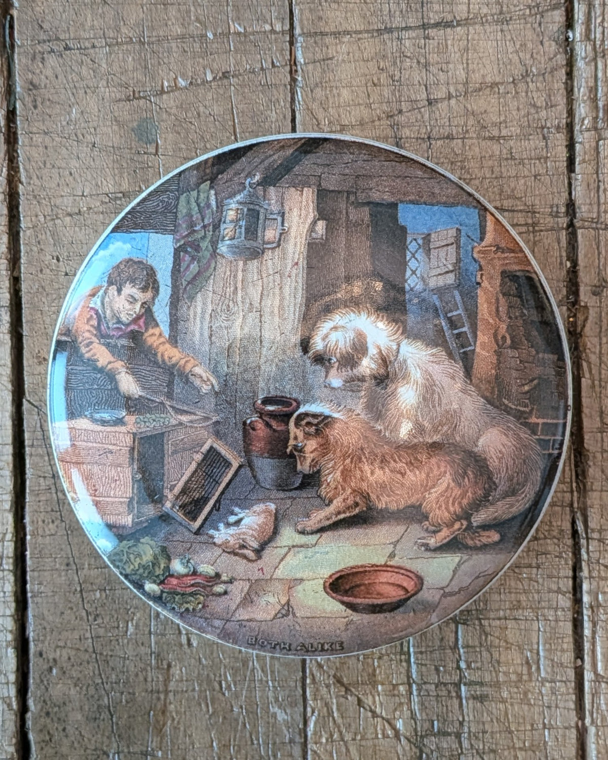 Victorian-Era Prattware Lid Only "Both Alike"
