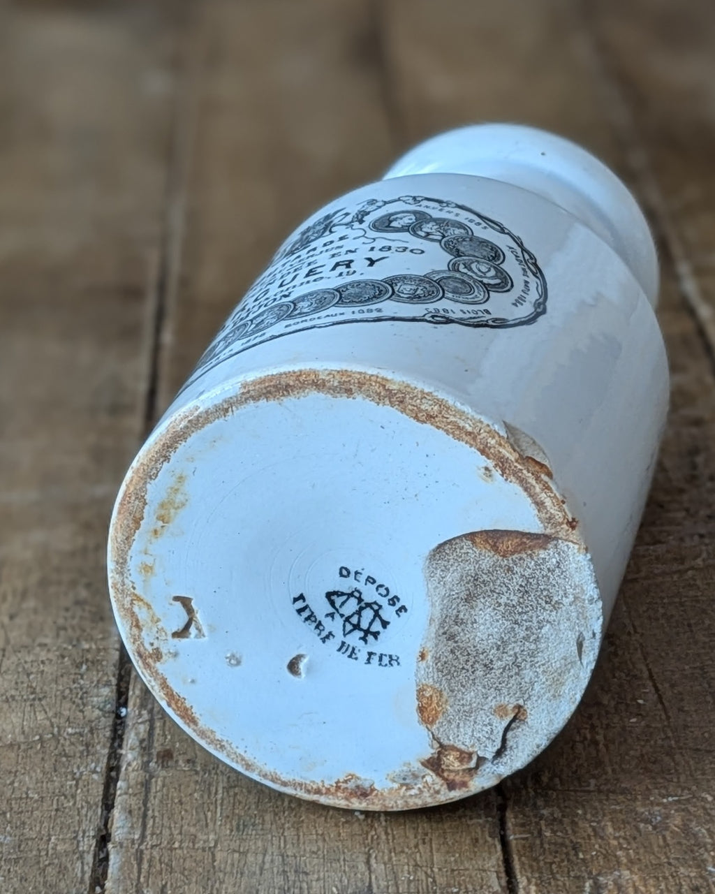 Antique French Ironstone Moutarde Marguery Jar, c1880-1895