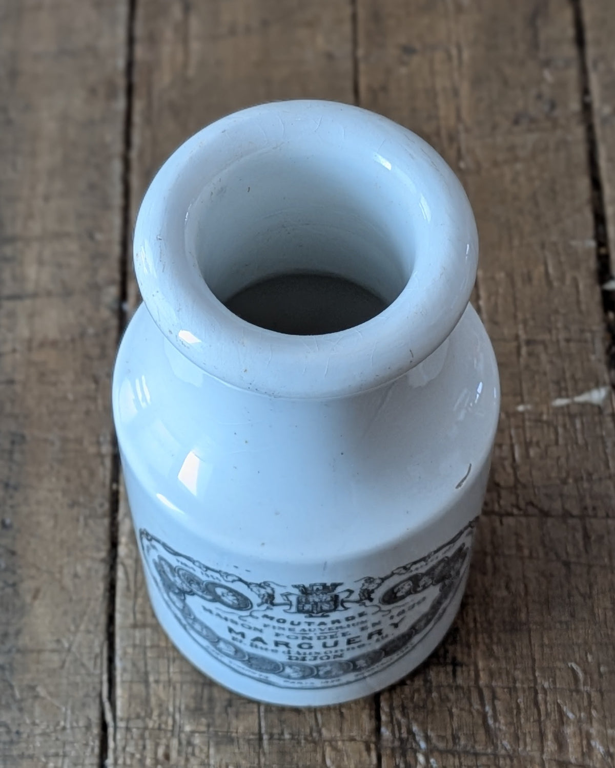 Antique French Ironstone Moutarde Marguery Jar, c1880-1895