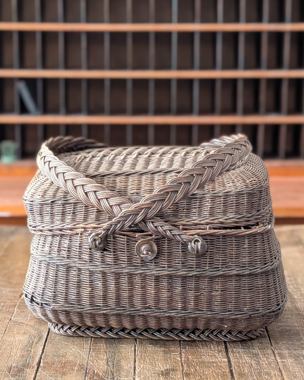 Antique French Bressen Basket c1880-1920 – Teal Butterfly Vintage