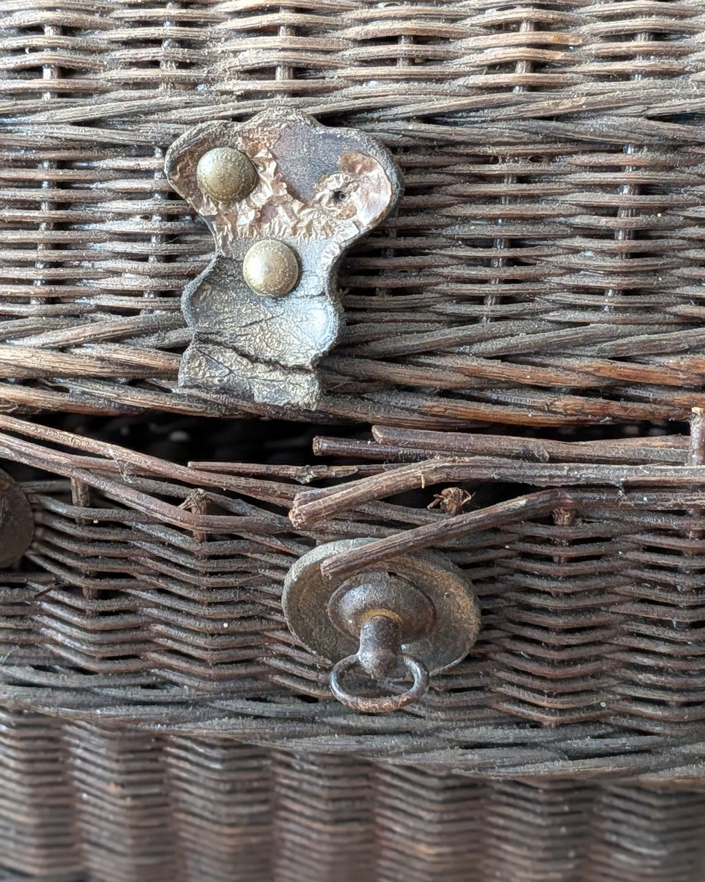 Antique French Bressen Basket c1880-1920 – Teal Butterfly Vintage