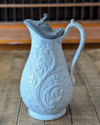 William Brownfield Parian Ware Jug with Pewter Hinged Lid, c1850-1871