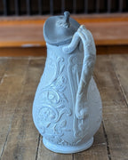 William Brownfield Parian Ware Jug with Pewter Hinged Lid, c1850-1871