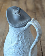 William Brownfield Parian Ware Jug with Pewter Hinged Lid, c1850-1871
